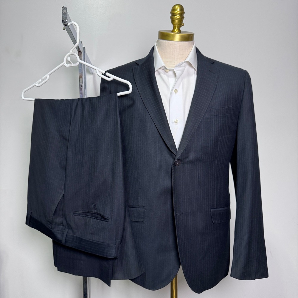 Men's Classic Navy Pinstripe Suit Jacket & Trousers